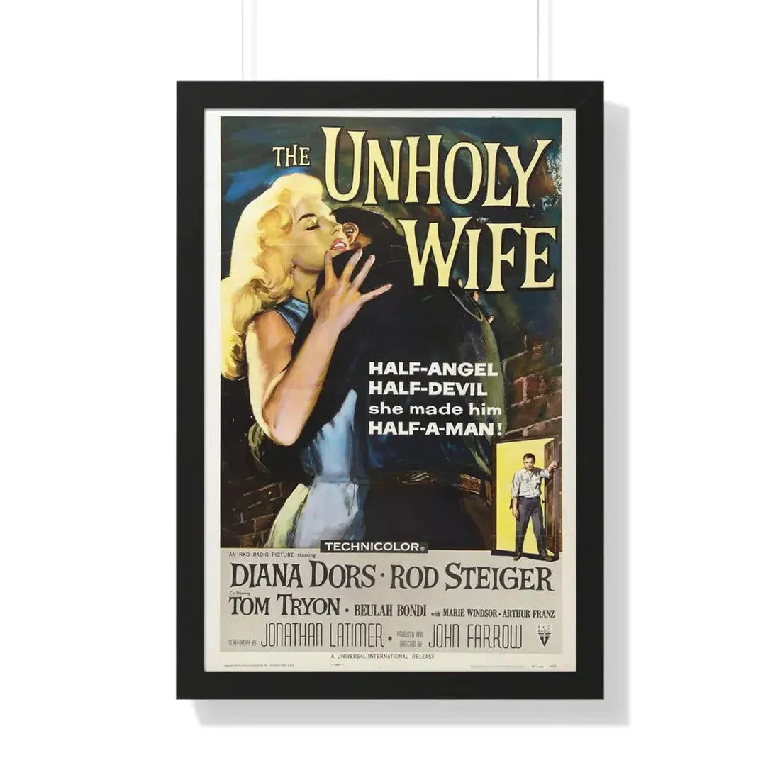 THE UNHOLY WIFE 1957 - Framed Movie Poster 20" x 30" Black - The Sticker Space