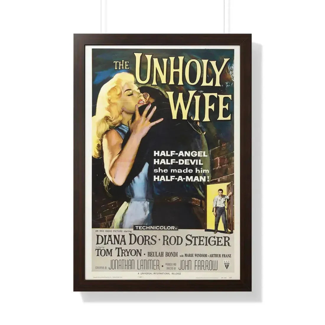 THE UNHOLY WIFE 1957 - Framed Movie Poster 20" x 30" Walnut - The Sticker Space