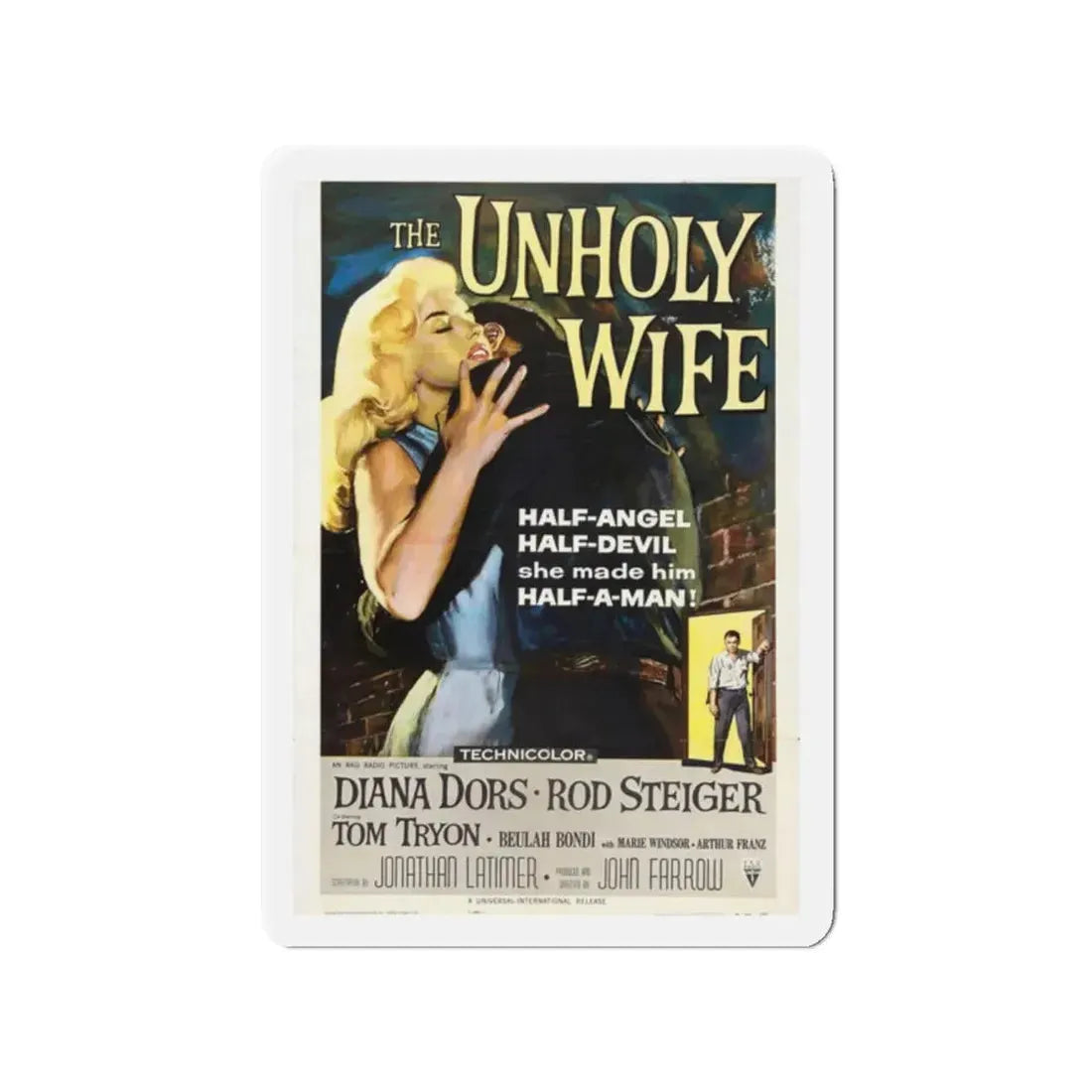 THE UNHOLY WIFE 1957 Movie Poster - Refrigerator Magnet 2 Inch Die-Cut - The Sticker Space
