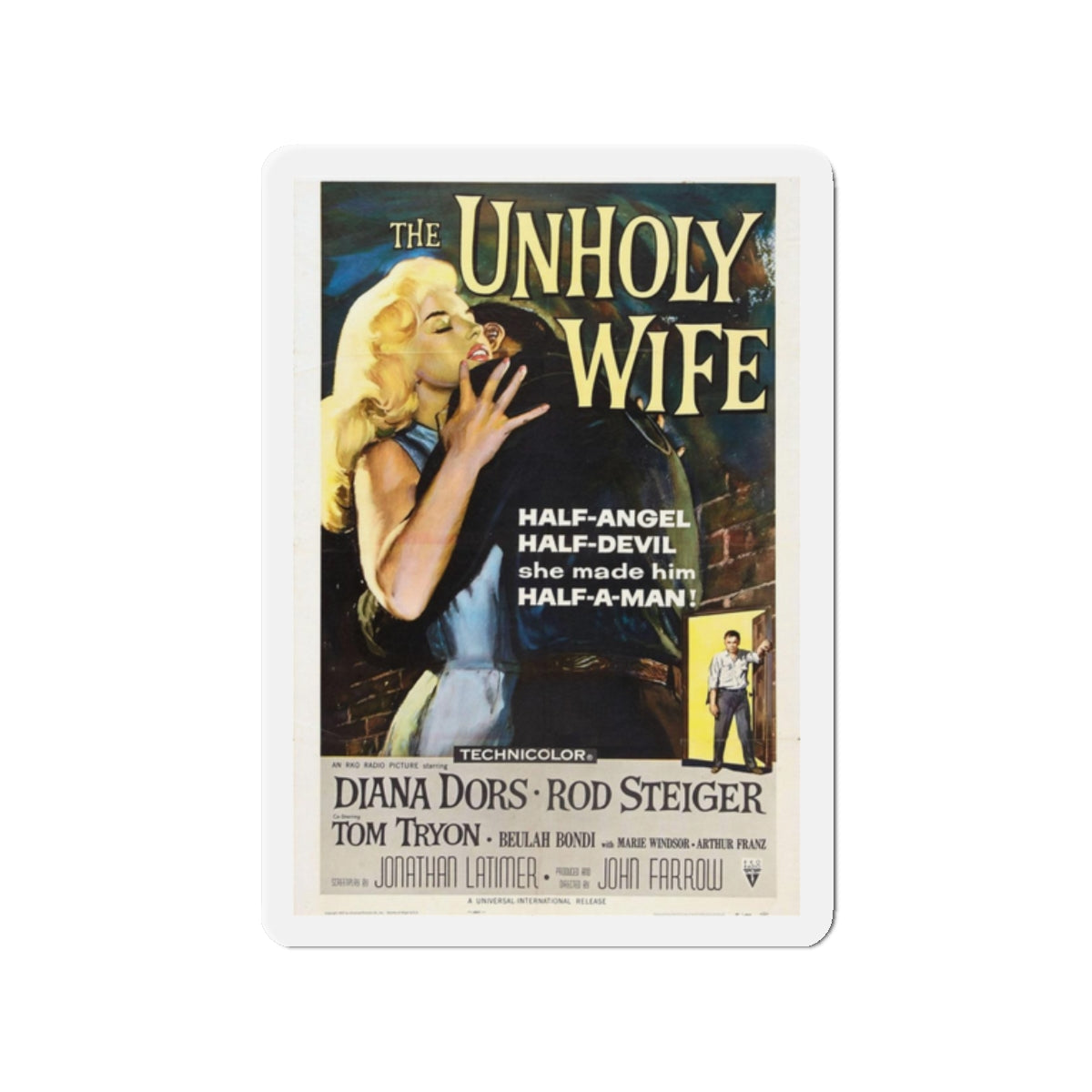 THE UNHOLY WIFE 1957 Movie Poster - Refrigerator Magnet-2" x 2"-The Sticker Space