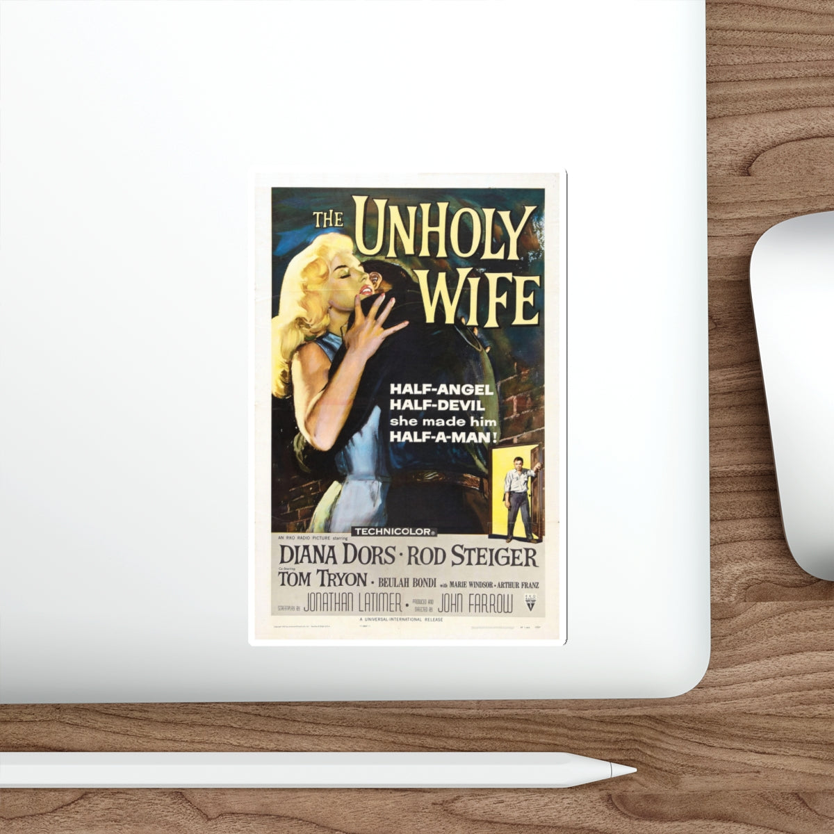 THE UNHOLY WIFE 1957 Movie Poster STICKER Vinyl Die-Cut Decal-The Sticker Space