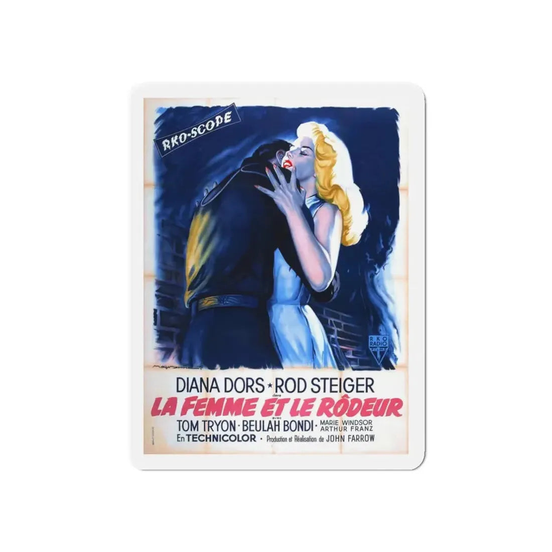 THE UNHOLY WIFE (FRENCH) 1957 Movie Poster - Refrigerator Magnet 3 Inch Die-Cut - The Sticker Space