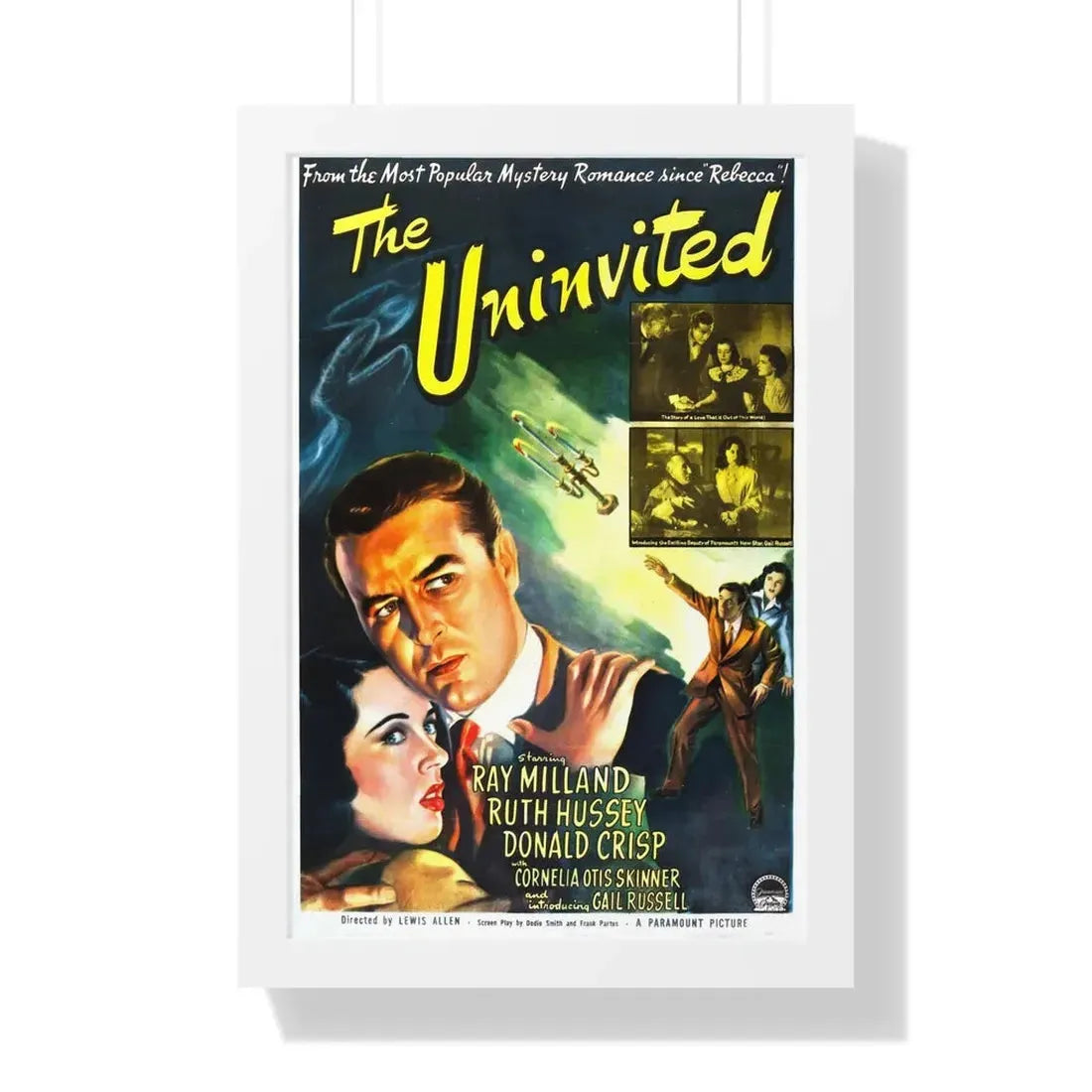 THE UNINVITED 1944 - Framed Movie Poster 16″ x 24″ White - The Sticker Space