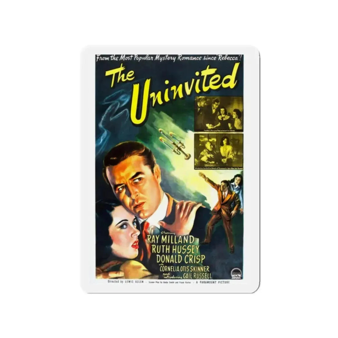 THE UNINVITED 1944 Movie Poster - Refrigerator Magnet 2 Inch Die-Cut - The Sticker Space
