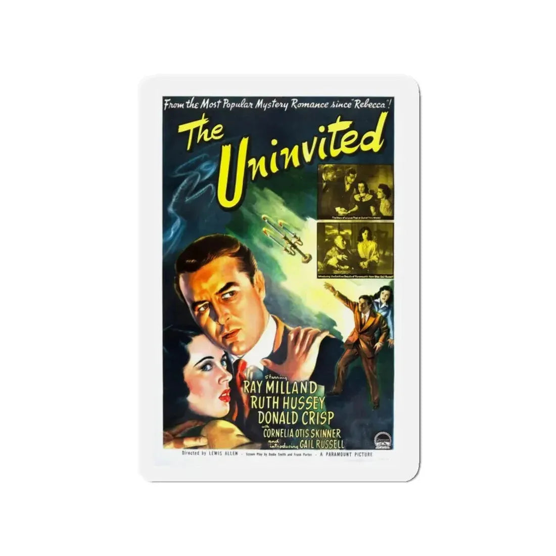 THE UNINVITED 1944 Movie Poster - Refrigerator Magnet 3 Inch Die-Cut - The Sticker Space