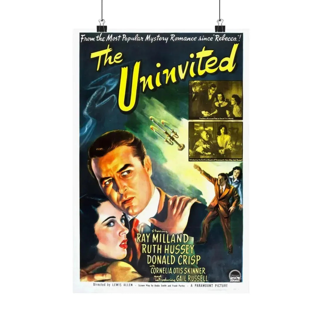THE UNINVITED 1944 - Paper Movie Poster 12″ x 18″ Matte - The Sticker Space