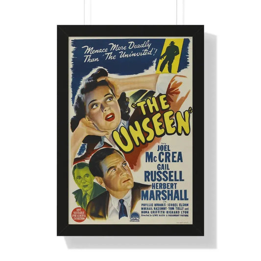 THE UNSEEN 1945 - Framed Movie Poster 16″ x 24″ Black - The Sticker Space