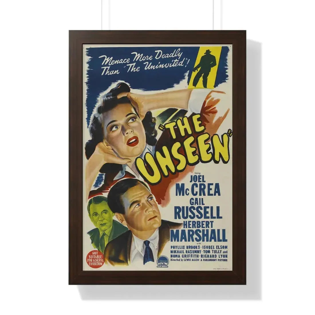 THE UNSEEN 1945 - Framed Movie Poster 16″ x 24″ Walnut - The Sticker Space