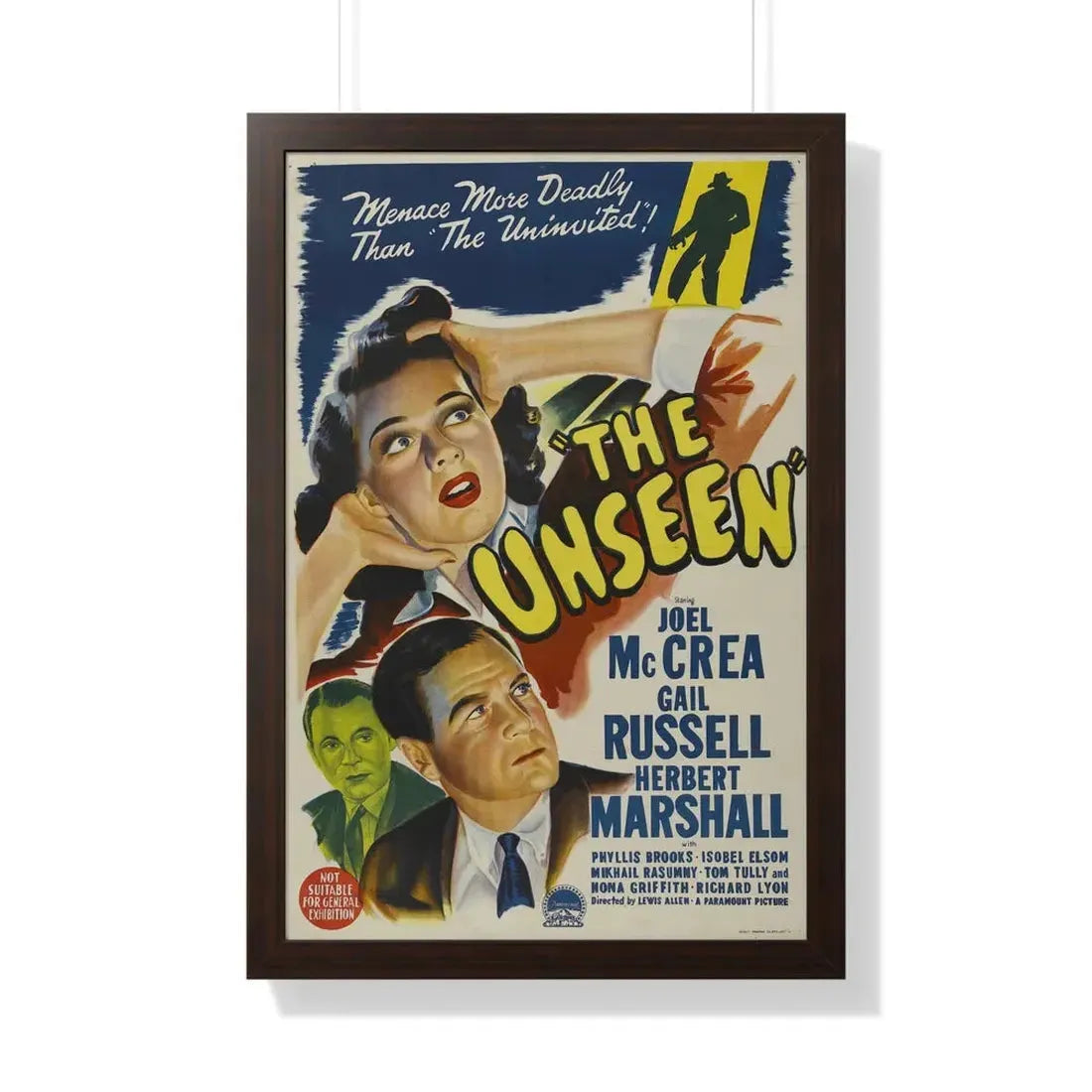 THE UNSEEN 1945 - Framed Movie Poster 20" x 30" Walnut - The Sticker Space