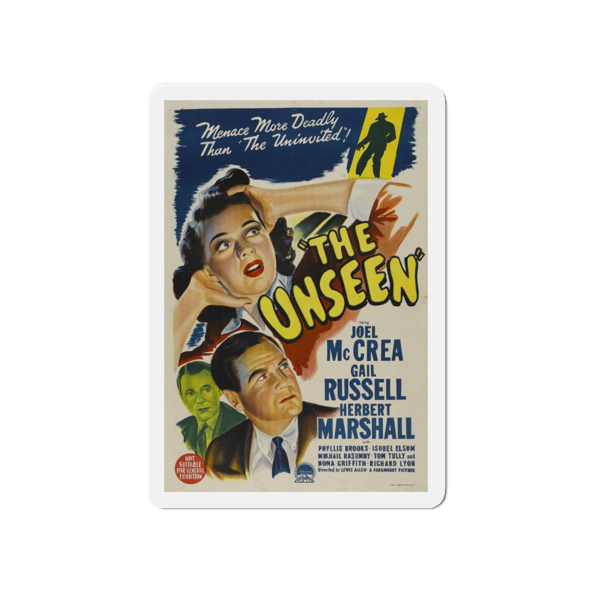 THE UNSEEN 1945 Movie Poster - Refrigerator Magnet-4" x 4"-The Sticker Space