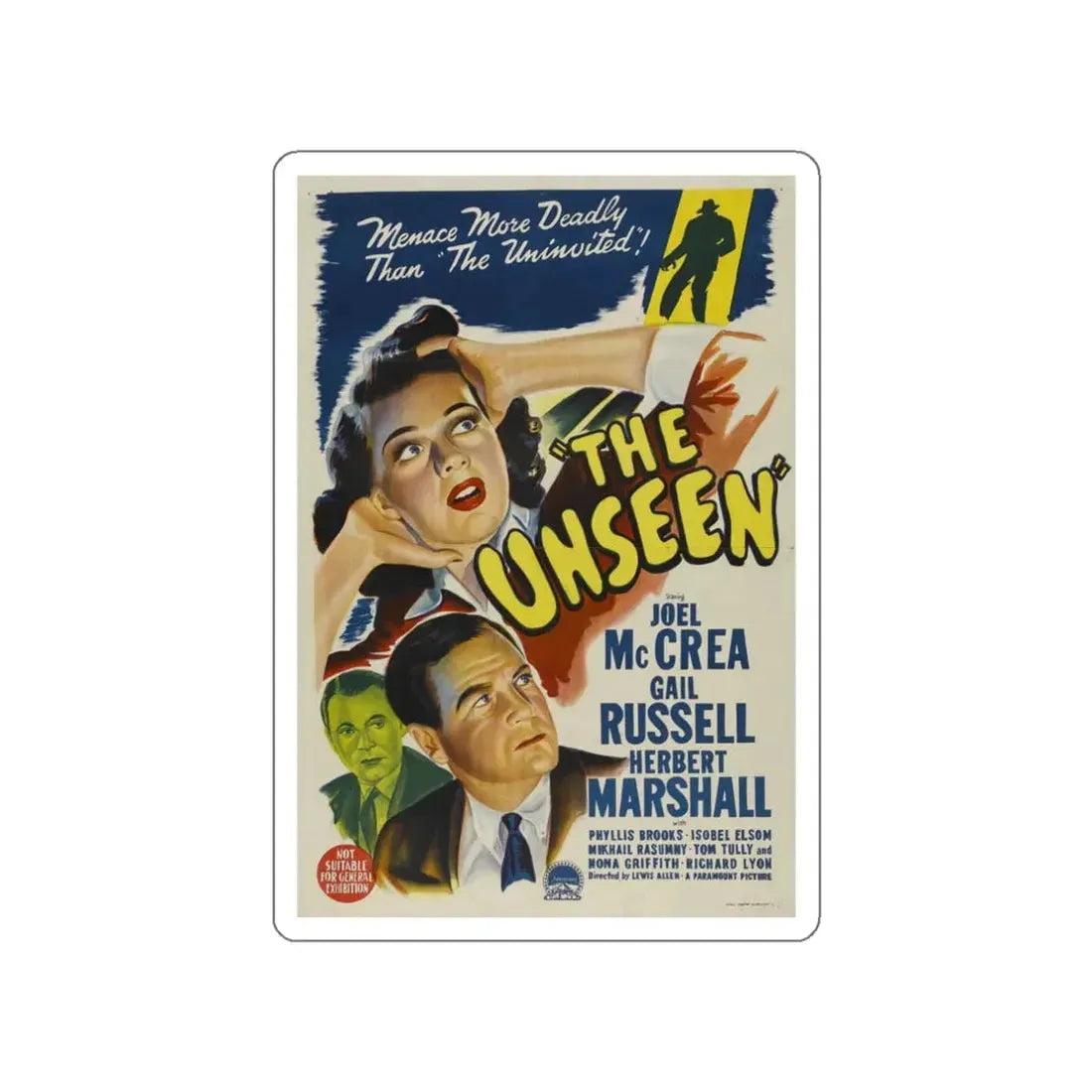 THE UNSEEN 1945 Movie Poster STICKER Vinyl Die-Cut Decal 3 Inch - The Sticker Space