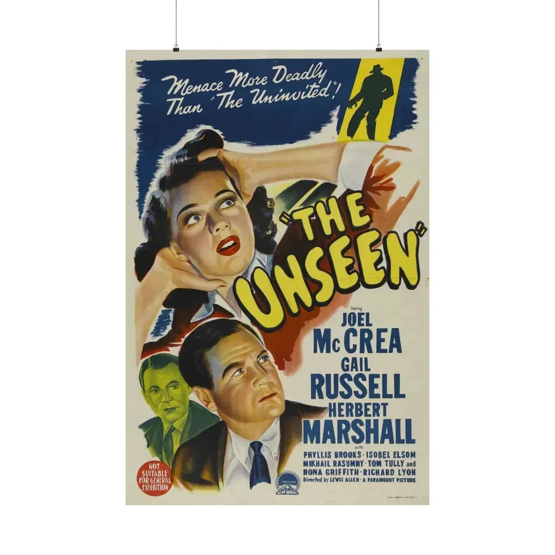 THE UNSEEN 1945 - Paper Movie Poster 36" x 54" Matte - The Sticker Space