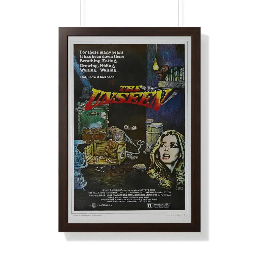 THE UNSEEN 1980 - Framed Movie Poster 20" x 30" Walnut - The Sticker Space