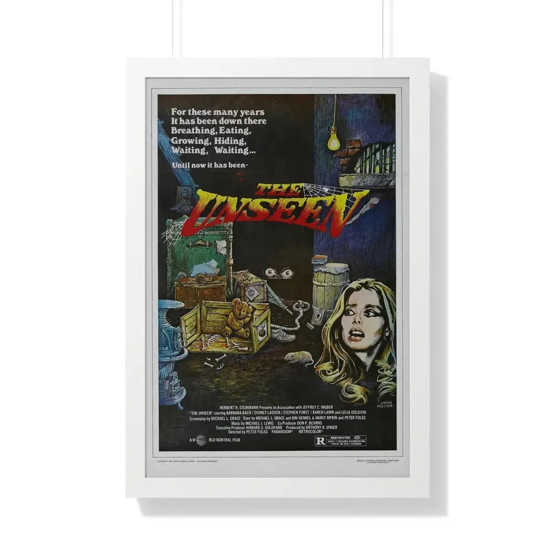 THE UNSEEN 1980 - Framed Movie Poster 20" x 30" White - The Sticker Space