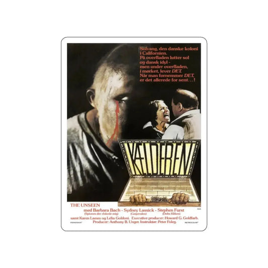 THE UNSEEN (DANISH) 1980 Movie Poster STICKER Vinyl Die-Cut Decal 2 Inch - The Sticker Space