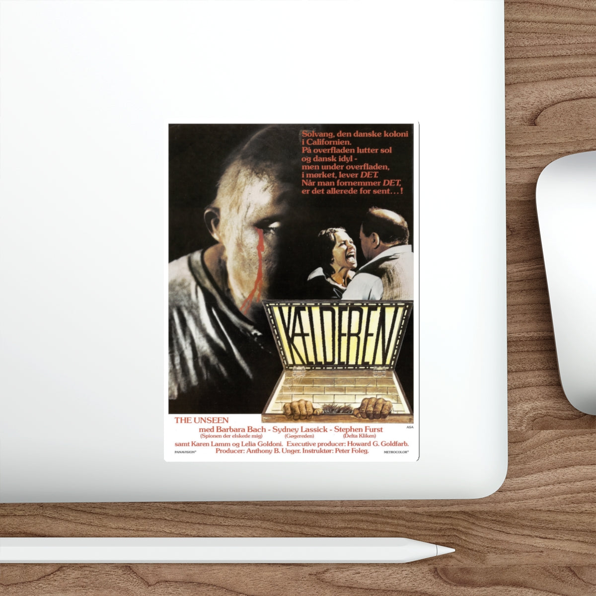 THE UNSEEN (DANISH) 1980 Movie Poster STICKER Vinyl Die-Cut Decal-The Sticker Space