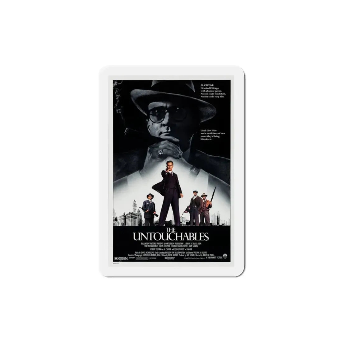 The Untouchables 1987 Movie Poster Refrigerator Magnet 3 Inch - The Sticker Space