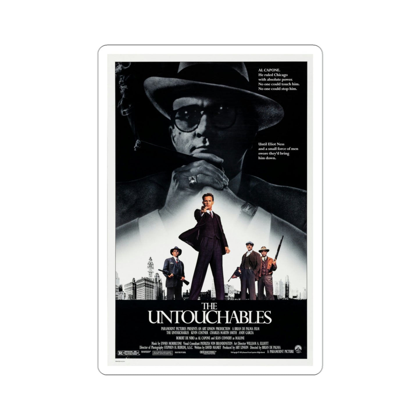 The Untouchables 1987 Movie Poster STICKER Vinyl Die-Cut Decal-3 Inch-The Sticker Space