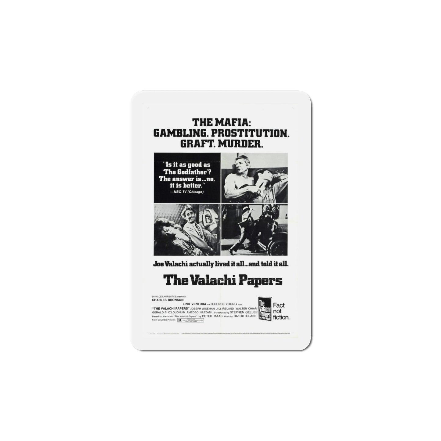 The Valachi Papers 1972 Movie Poster Die-Cut Magnet-6 Inch-The Sticker Space