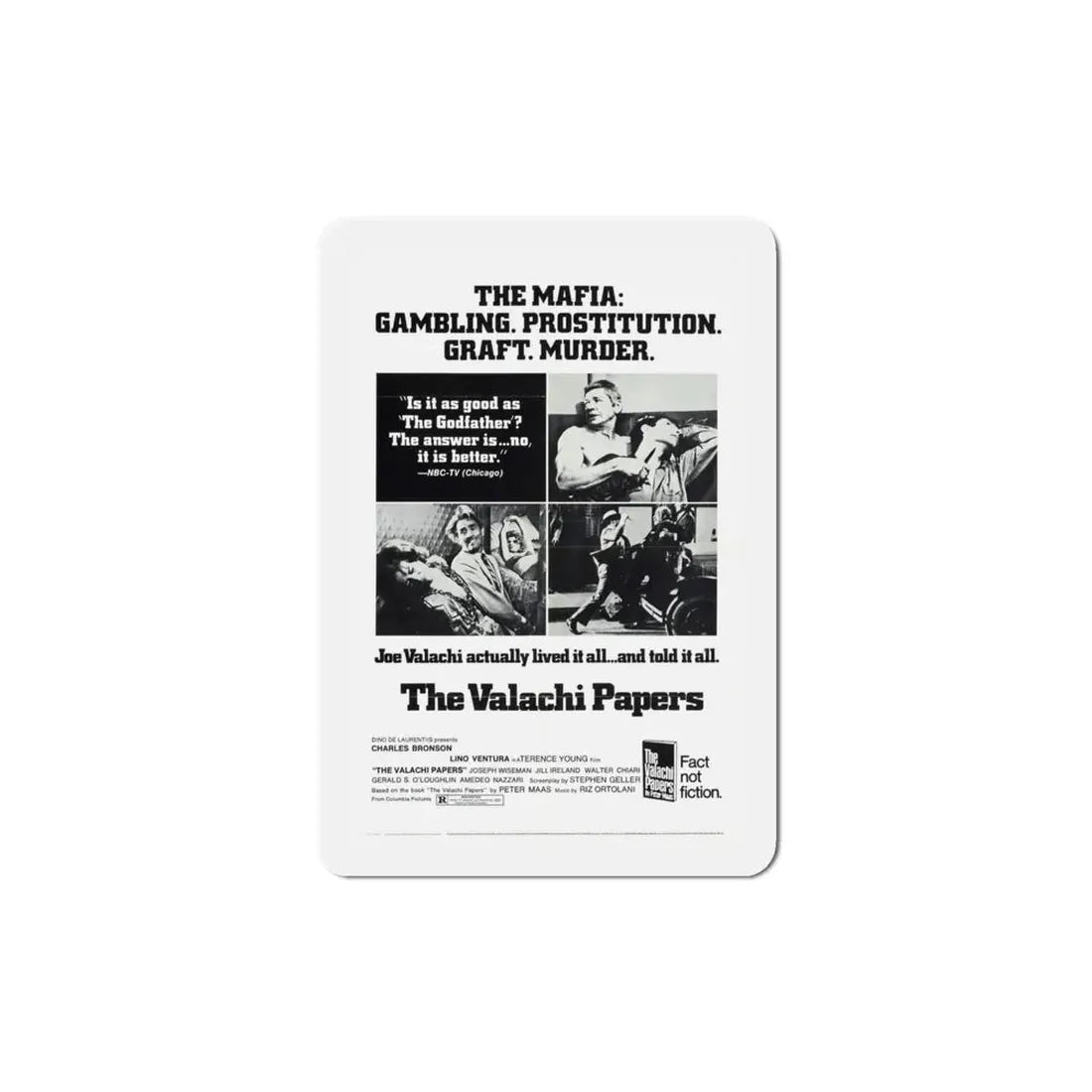 The Valachi Papers 1972 Movie Poster Refrigerator Magnet 4 Inch - The Sticker Space
