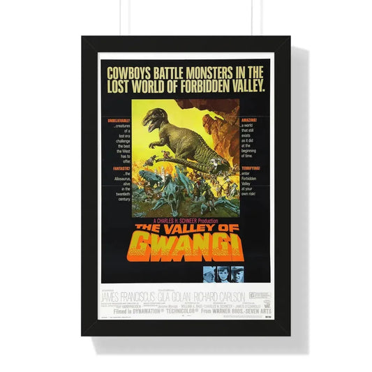 THE VALLEY OF GWANGI 1969 - Framed Movie Poster 16″ x 24″ Black - The Sticker Space