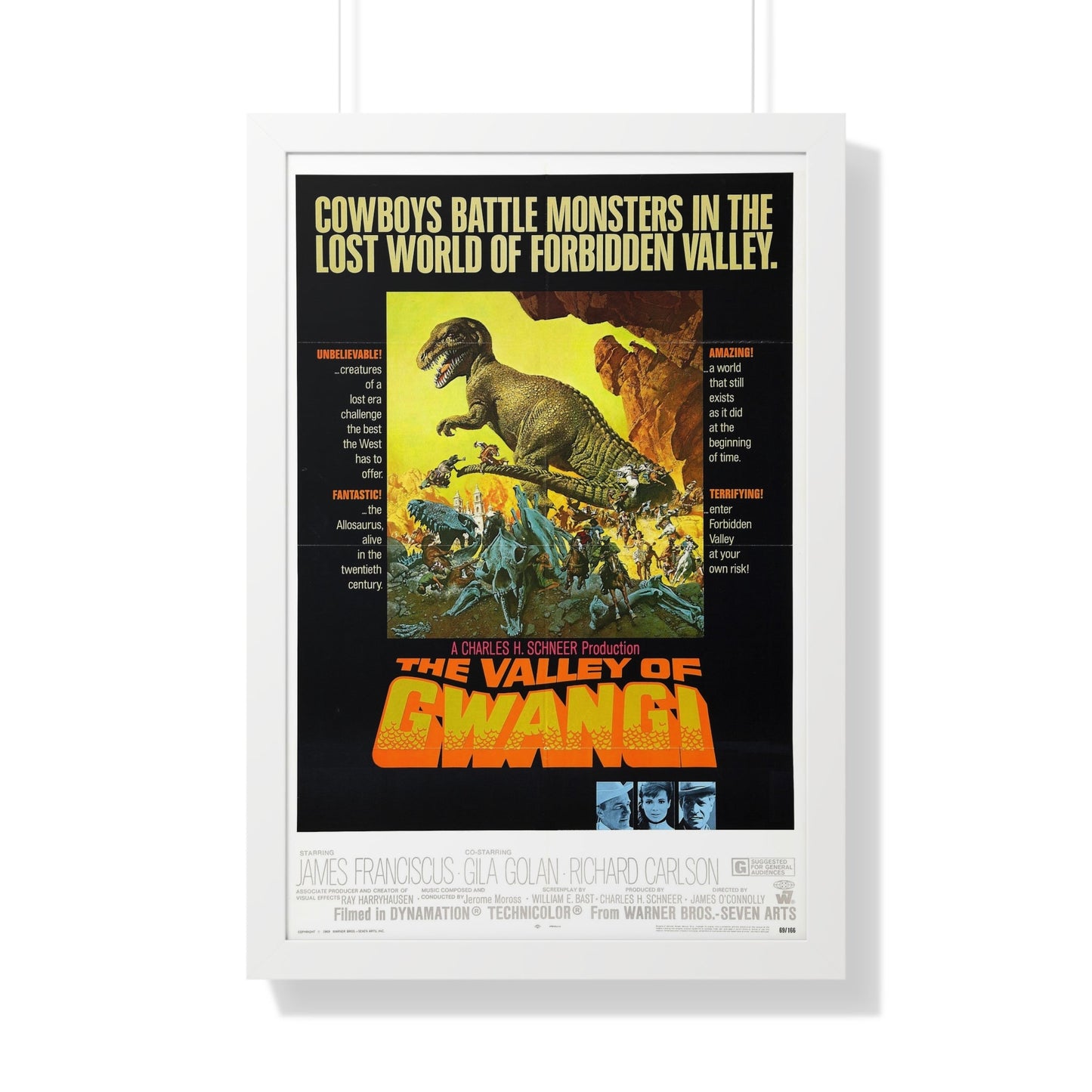 THE VALLEY OF GWANGI 1969 - Framed Movie Poster-20" x 30"-The Sticker Space