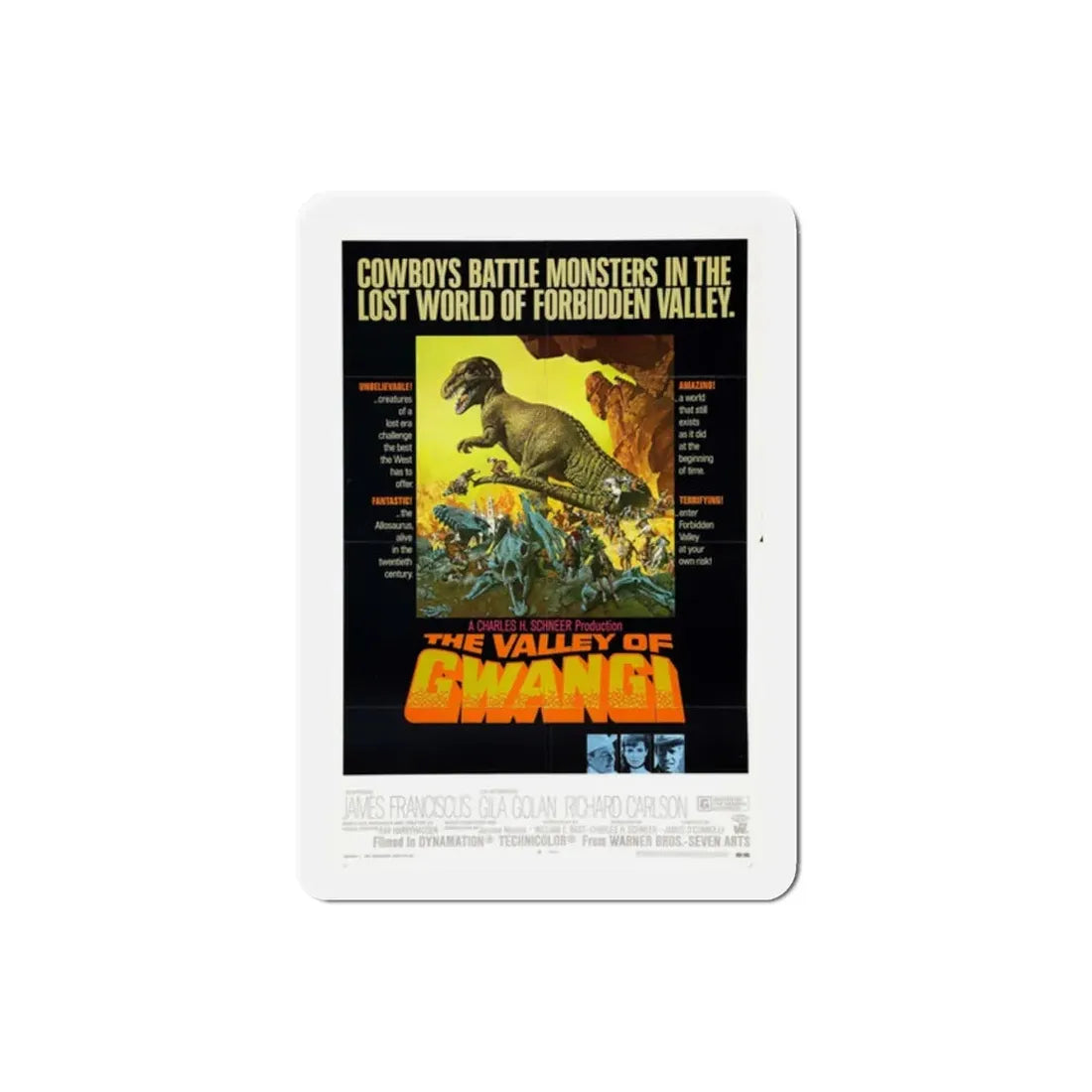 The Valley of Gwangi 1969 Movie Poster Refrigerator Magnet 2 Inch - The Sticker Space
