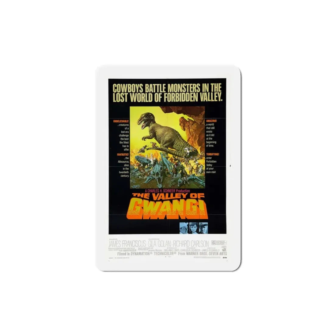 The Valley of Gwangi 1969 Movie Poster Refrigerator Magnet 3 Inch - The Sticker Space
