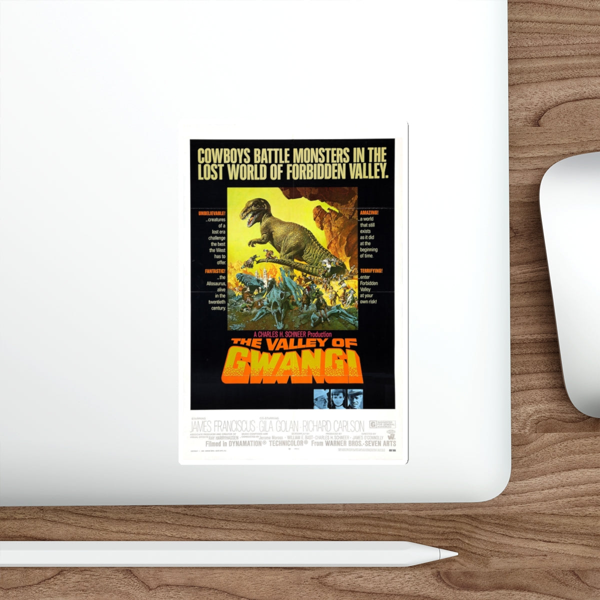 THE VALLEY OF GWANGI 1969 Movie Poster STICKER Vinyl Die-Cut Decal-The Sticker Space