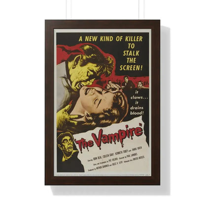 THE VAMPIRE 1957 - Framed Movie Poster 16″ x 24″ Walnut - The Sticker Space