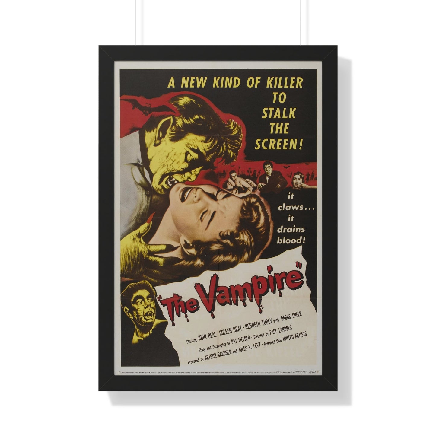 THE VAMPIRE 1957 - Framed Movie Poster-20" x 30"-The Sticker Space