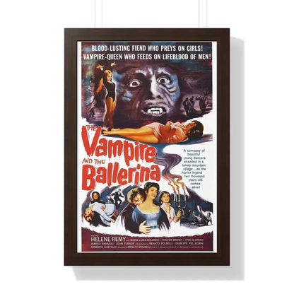 THE VAMPIRE AND THE BALLERINA 1960 - Framed Movie Poster 16″ x 24″ Walnut - The Sticker Space