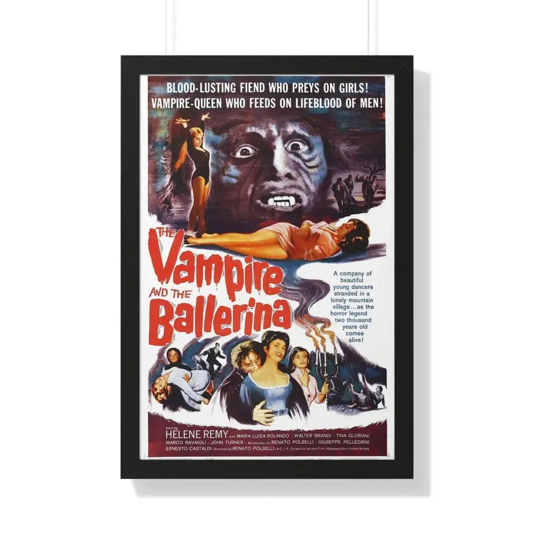 THE VAMPIRE AND THE BALLERINA 1960 - Framed Movie Poster 20" x 30" Black - The Sticker Space