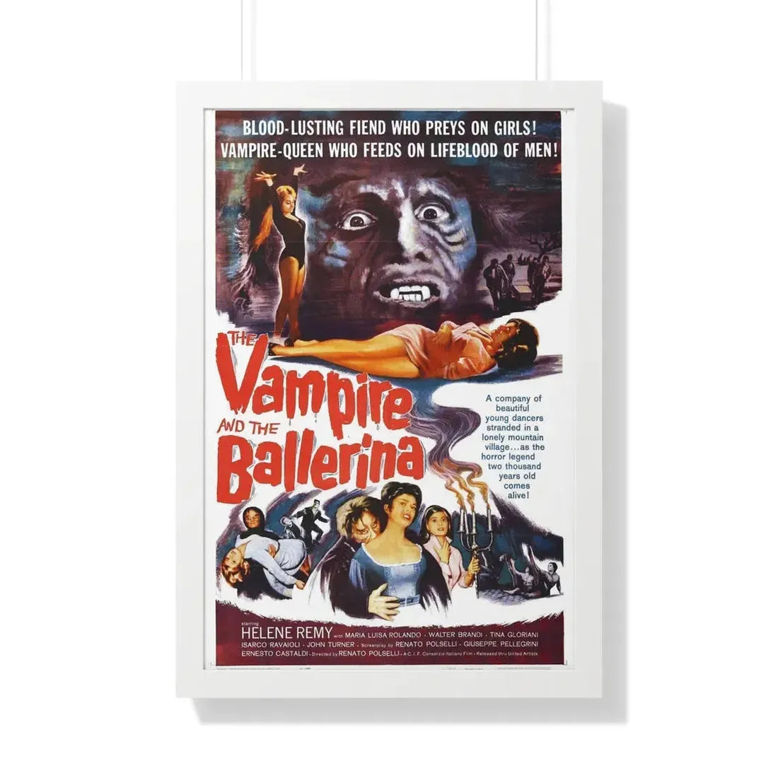 THE VAMPIRE AND THE BALLERINA 1960 - Framed Movie Poster 20" x 30" White - The Sticker Space