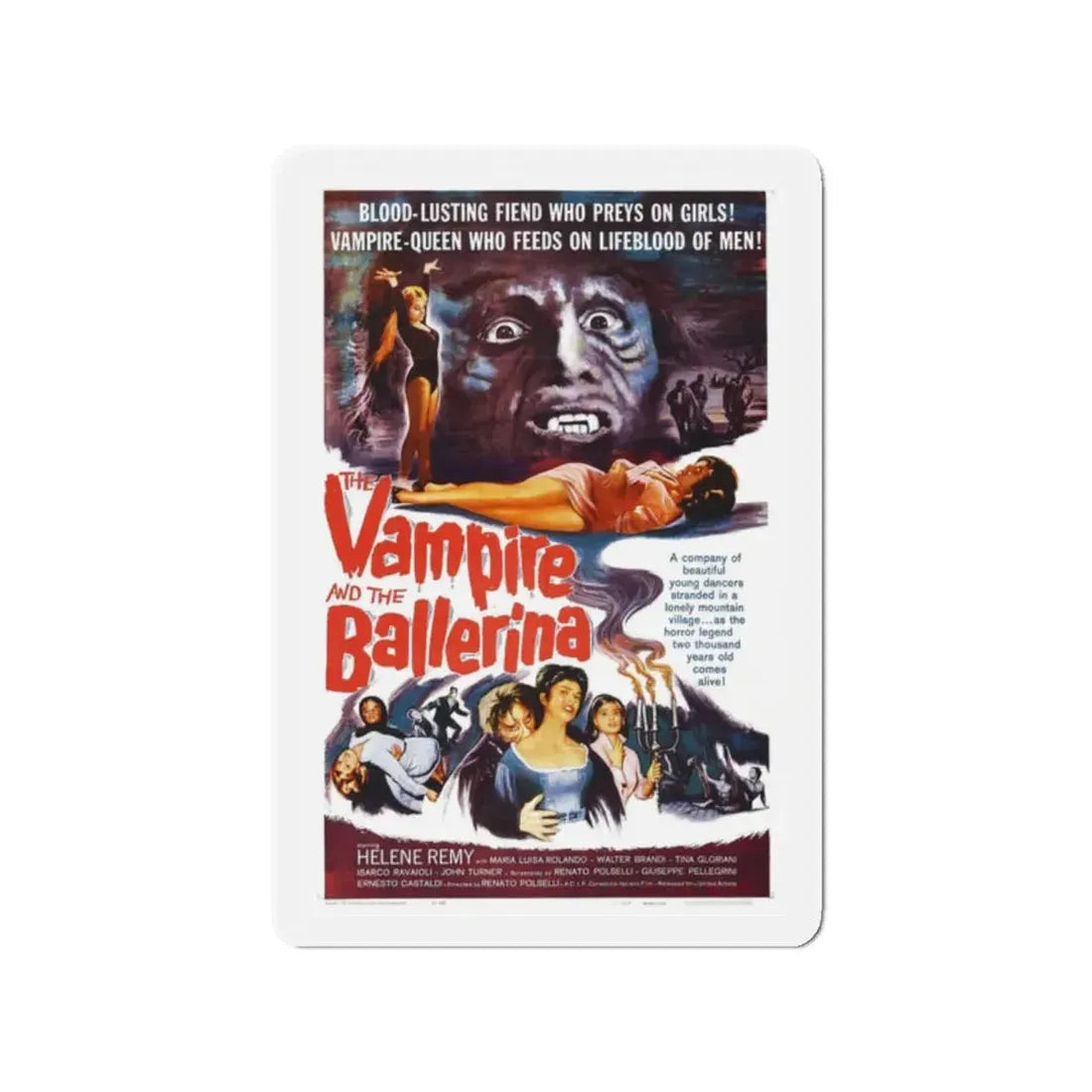THE VAMPIRE AND THE BALLERINA 1960 Movie Poster - Refrigerator Magnet 2 Inch Die-Cut - The Sticker Space
