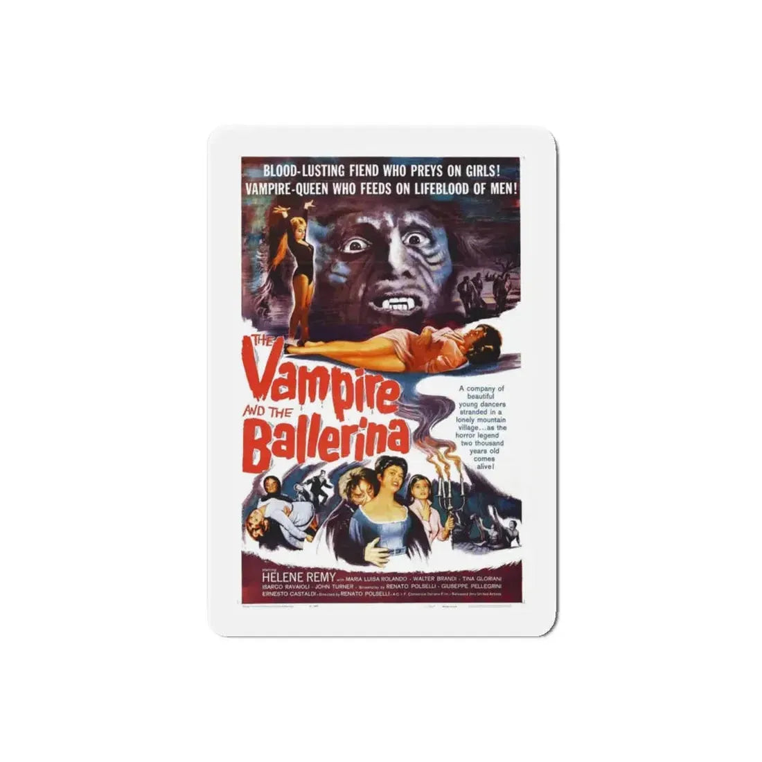 THE VAMPIRE AND THE BALLERINA 1960 Movie Poster - Refrigerator Magnet 6 Inch Die-Cut - The Sticker Space