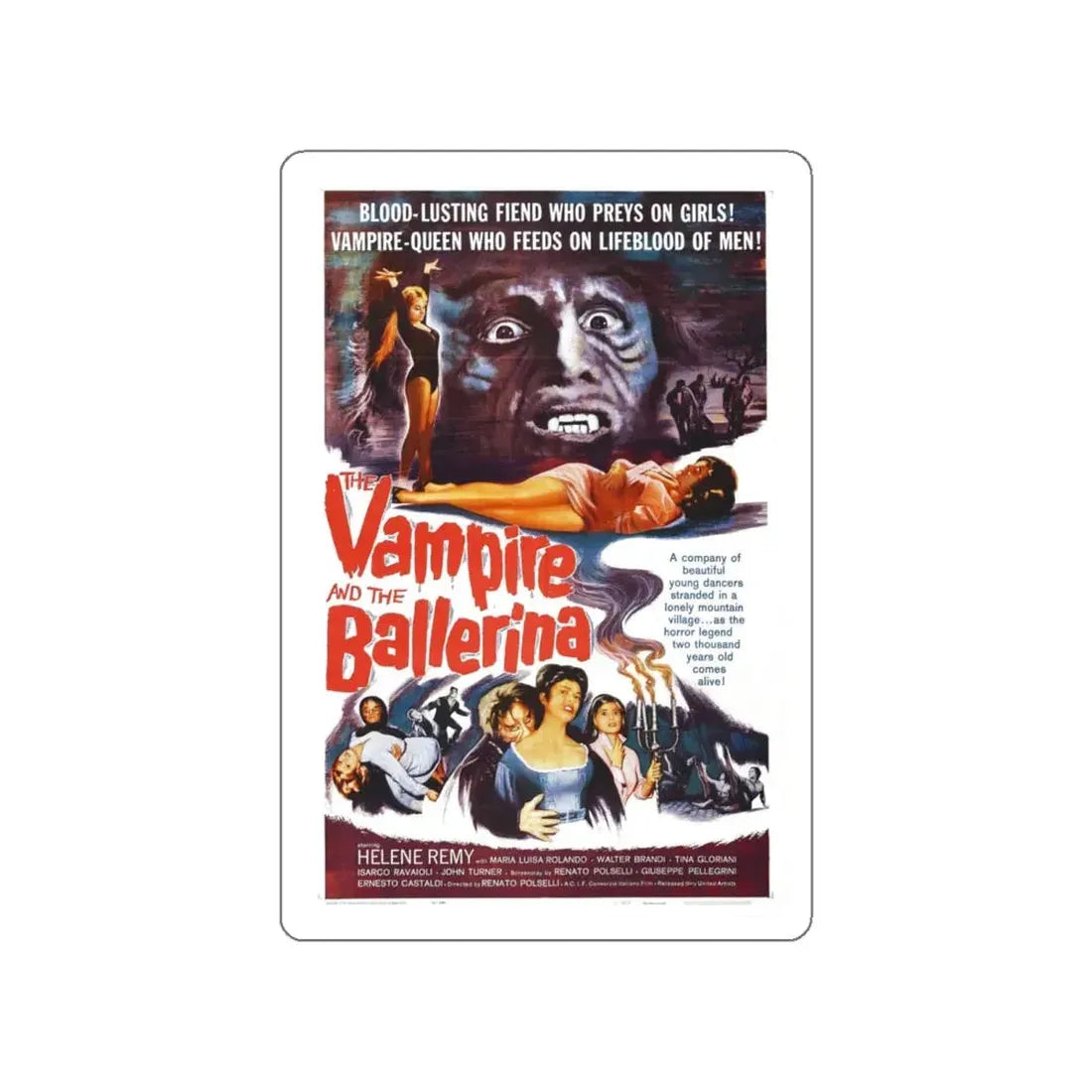 THE VAMPIRE AND THE BALLERINA 1960 Movie Poster STICKER Vinyl Die-Cut Decal 4 Inch - The Sticker Space