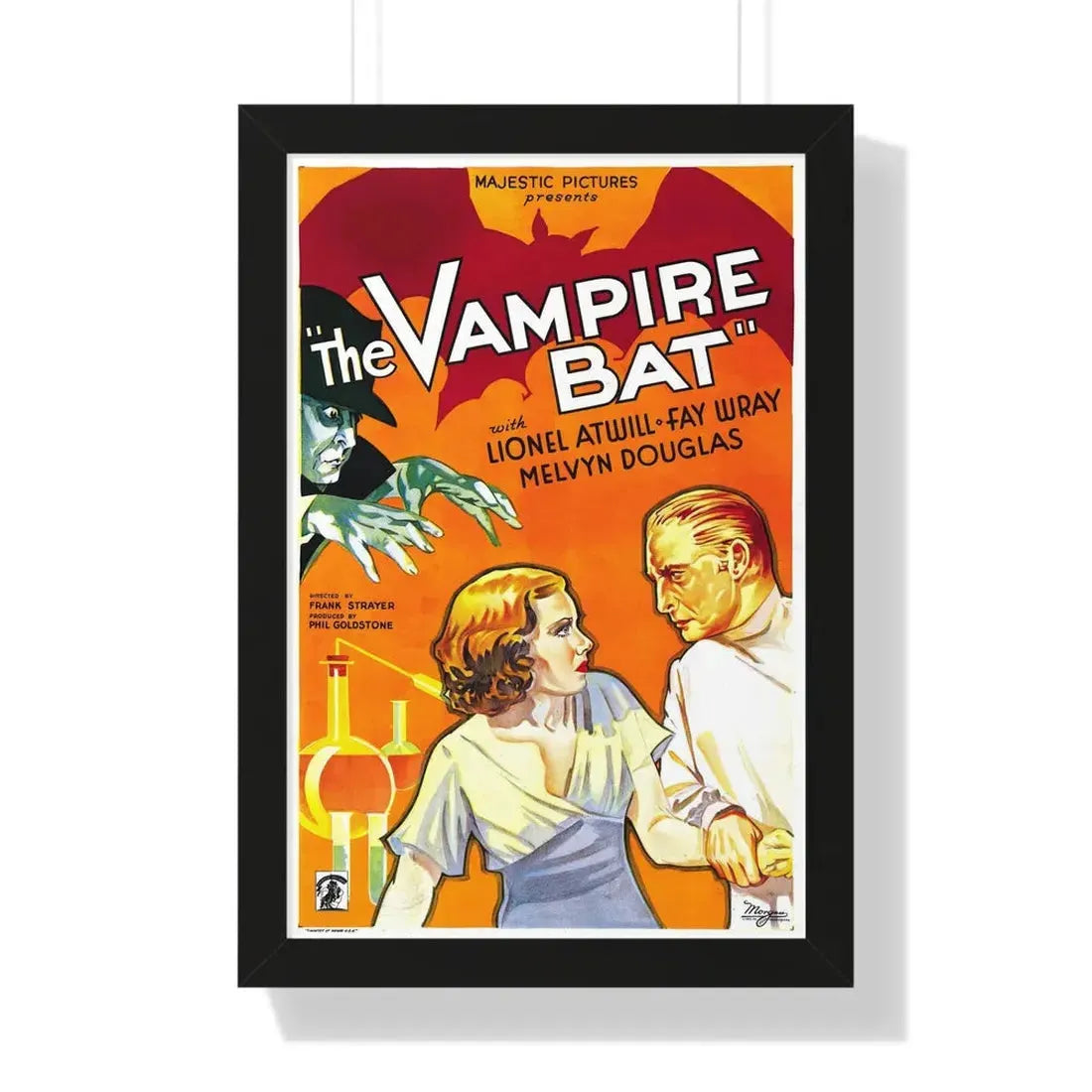 THE VAMPIRE BAT 1933 - Framed Movie Poster 16″ x 24″ Black - The Sticker Space