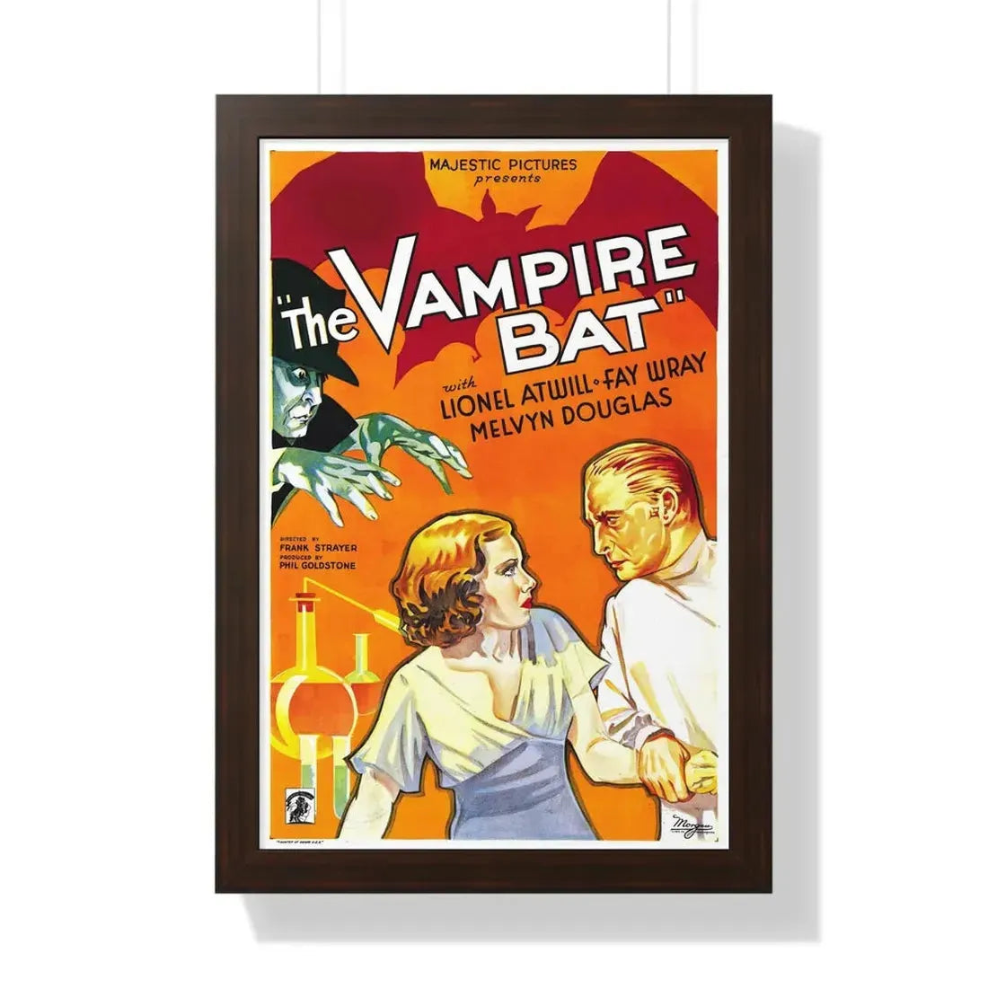THE VAMPIRE BAT 1933 - Framed Movie Poster 16″ x 24″ Walnut - The Sticker Space