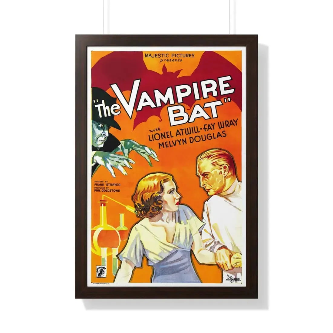 THE VAMPIRE BAT 1933 - Framed Movie Poster 20" x 30" Walnut - The Sticker Space