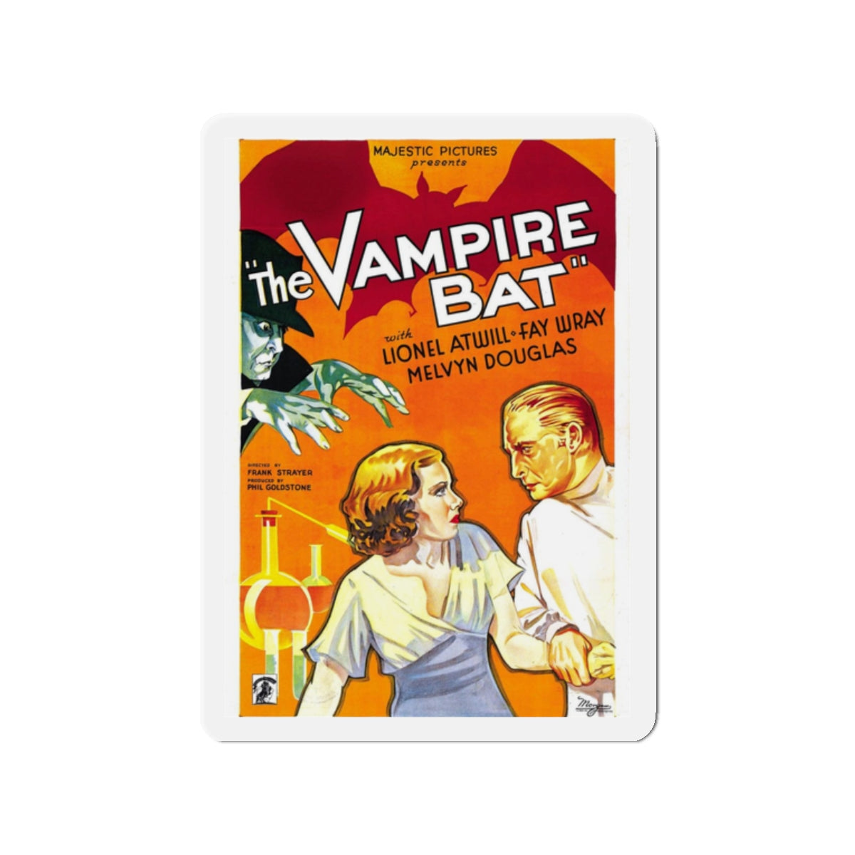 THE VAMPIRE BAT 1933 Movie Poster - Refrigerator Magnet-2" x 2"-The Sticker Space