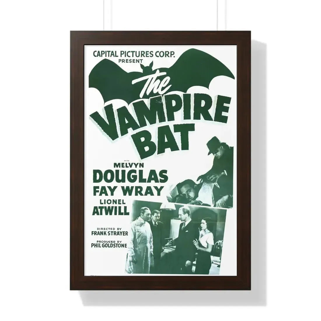THE VAMPIRE BAT (2) 1933 - Framed Movie Poster 16″ x 24″ Walnut - The Sticker Space