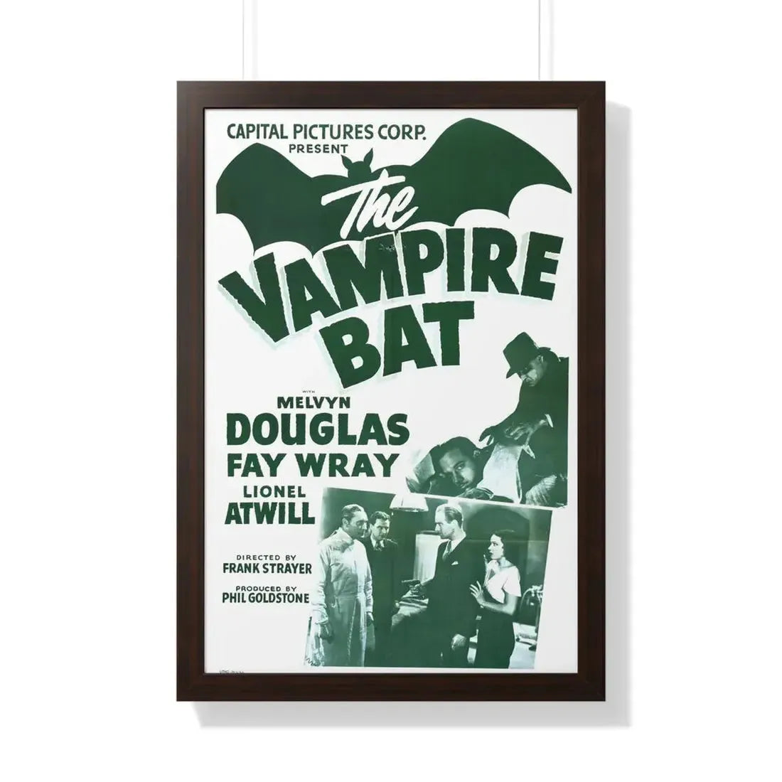 THE VAMPIRE BAT (2) 1933 - Framed Movie Poster 20" x 30" Walnut - The Sticker Space