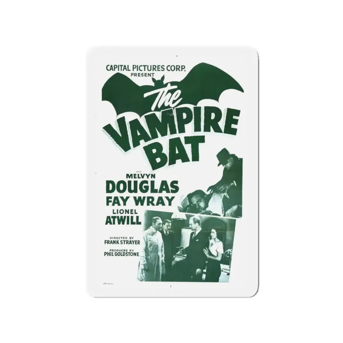 THE VAMPIRE BAT (2) 1933 Movie Poster - Refrigerator Magnet 3 Inch Die-Cut - The Sticker Space
