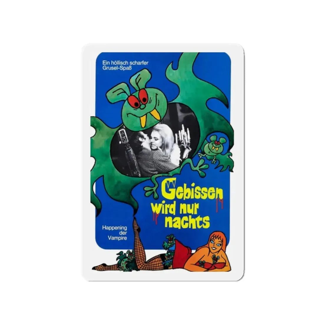 THE VAMPIRE HAPPENING (GERMAN) 1971 Movie Poster - Refrigerator Magnet 2 Inch Die-Cut - The Sticker Space