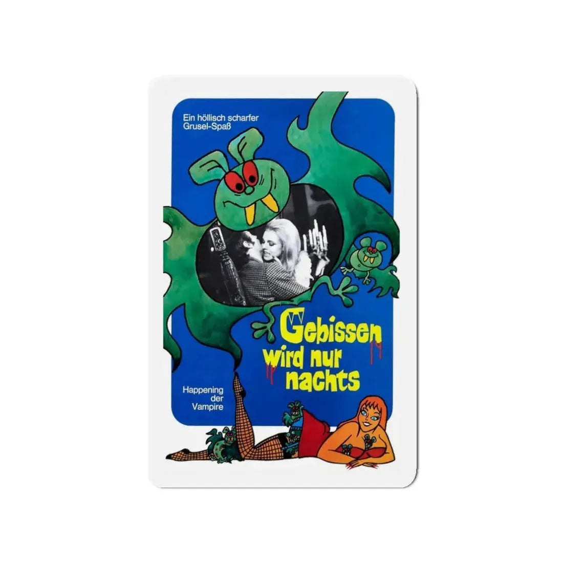 THE VAMPIRE HAPPENING (GERMAN) 1971 Movie Poster - Refrigerator Magnet 3 Inch Die-Cut - The Sticker Space