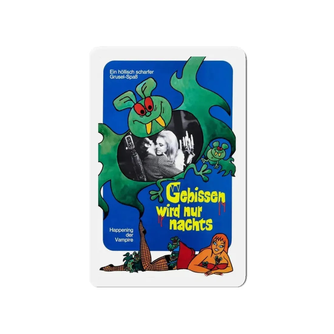 THE VAMPIRE HAPPENING (GERMAN) 1971 Movie Poster - Refrigerator Magnet 4 Inch Die-Cut - The Sticker Space