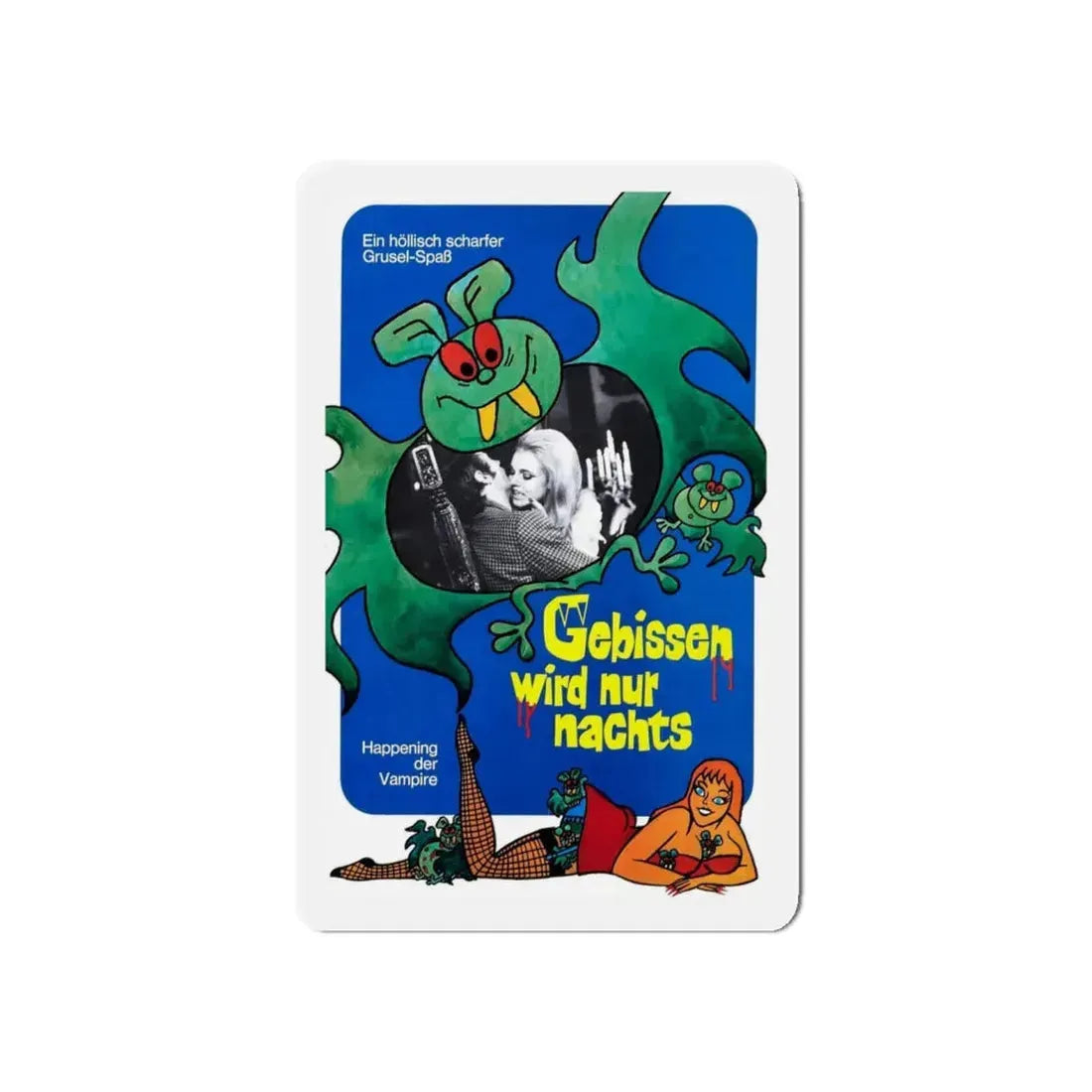 THE VAMPIRE HAPPENING (GERMAN) 1971 Movie Poster - Refrigerator Magnet 5 Inch Die-Cut - The Sticker Space