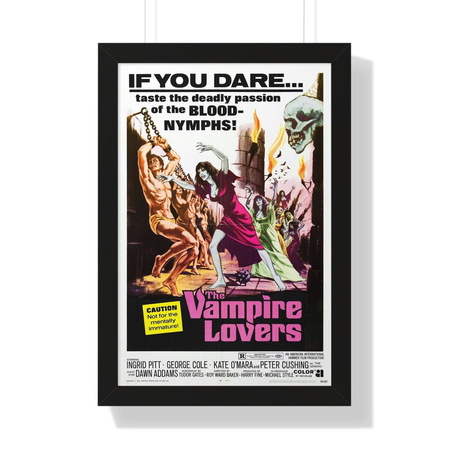 THE VAMPIRE LOVERS 1970 - Framed Movie Poster-16″ x 24″-The Sticker Space