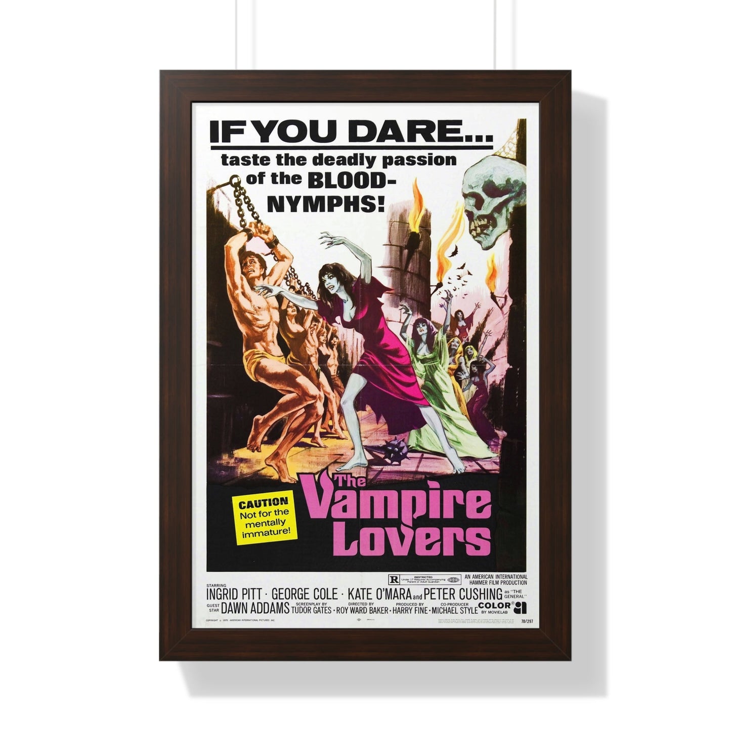 THE VAMPIRE LOVERS 1970 - Framed Movie Poster-16″ x 24″-The Sticker Space